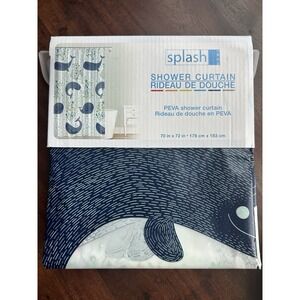 Brand New Shower Curtain 70x72, Baleen Whales Print, Plastic